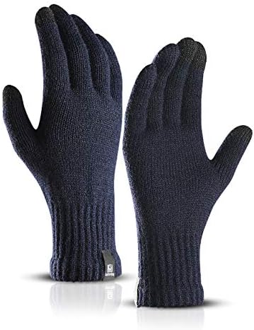 DZRZVD Winter Warm Touchscreen Gloves for Women Men Knit Wool Lined Texting