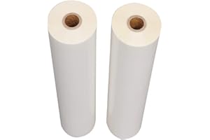 Thermal Laminating Film Rolls, DEJUN BOPP Glossy Film 30mic for Hot Roll Laminator, 1 Inch Core, 2 Rolls/Box