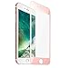 F-color Rose Gold Apple iPhone 7 Screen Protector Tempered Glass with Rose Gold Alloy Metal Frame, Full iPhone 8 7 Screen Cover HD Clear 3D Round Edge, 4.7 Inch Rose Gold