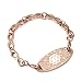 BAIYI Rose Gold Medical Alert ID Tag with Infinity Chain Bracelets for Women Free Engraving