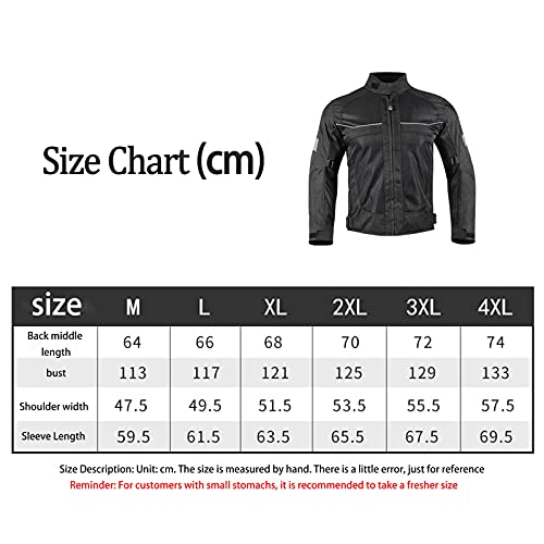 Heren motorjas reflecterende motorjas CE gepantserd - Afbeelding 8