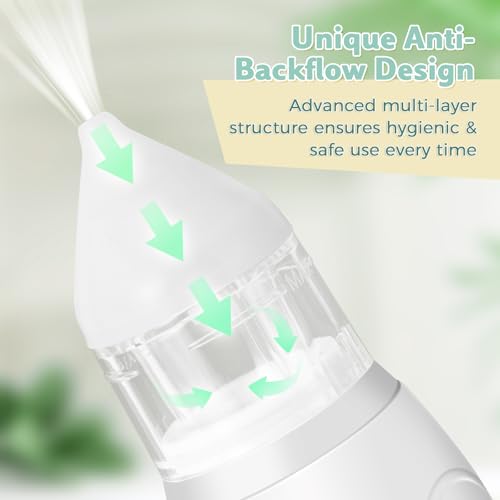 Electric Baby Nasal Vacuum Cleaner with 3 Suction Levels | 2 Sizes of Tips | Lights and Music, Suitable for Newborns and Babies