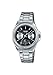 Casio LTP2088D-1A2V Women's Fluted Bezel Stainless Steel Black Dial Multifunction Dress Watch