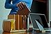 Kenley Desktop Organizer - Bamboo Wood File & Folder Sorter - Desk Tray with 5 Vertical Sections & Phone Holder - Storage Shelf Rack Stand for Office Supplies Binders Letters Paper Documents Magazines