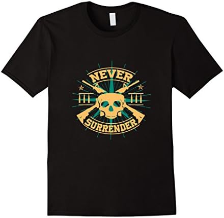 Mens Never surrender army t-shirt Small Black