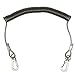 Goture Retractable Fishing Lanyard Coiled Tether Stainless Steel Wire Inside Safety Rope Attached with Lobster for Fish Rods Pliers Grip Landing Net Fishing Tackles Tools Grey (Pack of 8)