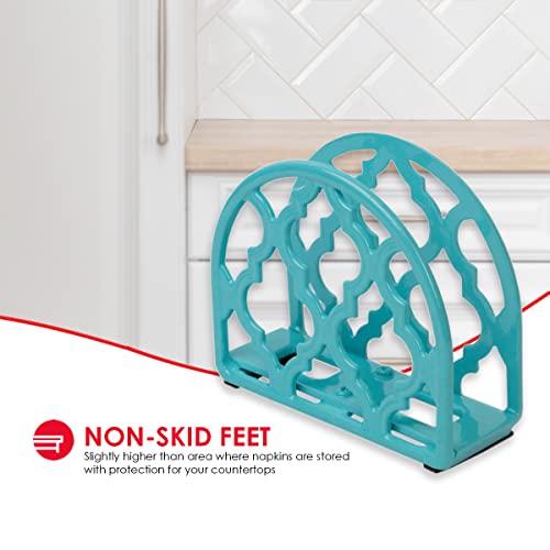 Lattice Collection Cast Iron Napkin Holder, By Home Basics (Turquoise) / Napkin Holders For