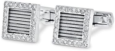1.25 Natural Diamond Square Men's Shirt Cufflinks in Solid 14k White Gold