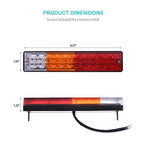 5 MICTUNING+Trailer+Bar+Waterproof+Parking+Red+Amber+White