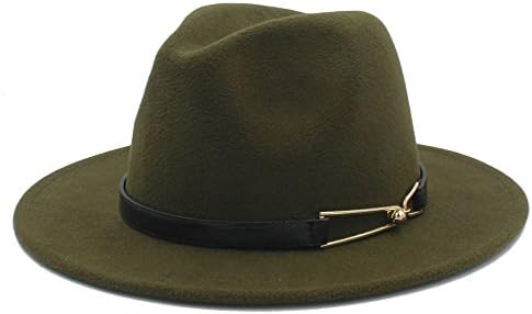 Ruanyi Fashion Wool Women Men Wool Fedora Hat With Elegant alloy belt ( Color : 11 , Size : 57-58cm )