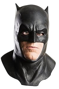 Dawn of Justice Batman Foam Latex Mask with Cowl, Black, One Size