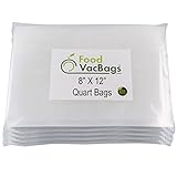 200 Quart Size 8"X12" FoodVacBags Vacuum Sealer Storage Bags, Foodsaver compatible, BPA Free, Commercial Grade 4 mil, easy to use - presealed on 3 sides