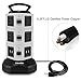 Power Strip Tower - EVAIKON Extension Cord with 10 Outlet 4 USB Ports 3000W/13A Surge Protector Electric Charging Station +6.5FT Wire Extension Universal Socket for Home/Office