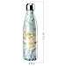 Double Walled Stainless Steel Vacuum Water Bottle, Y Chen Portable Travel Sports Leak-Proof No Sweat Cola Shape Bottle,Keep Hot 12 Hours&Cold 24 Hours,17oz （500ml) Opal