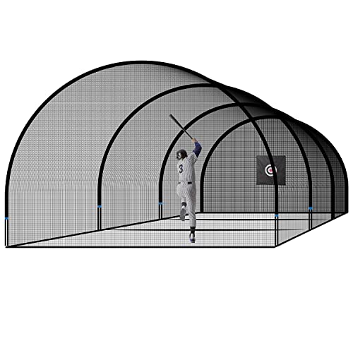 SHANTRA Batting Cage With Frame And Net, 13/22/30FT Baseball Batting Cage For Backyard, Baseball & Softball Hitting Cage Netting For Outdoor Hitting SHANTRA Batting Cage With Frame And Net, 13/22/30FT Baseball Batting Cage For Backyard, Baseball & Softball Hitting Cage Netting For Outdoor Hitting
