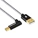 CableCreation Right Angle USB C to A Cable 3A Fast Charging, 4ft 90 Degree USB Type C Cable 480Mbps Data, Compatible with MacBook(Pro), Pixel 3 XL, Galaxy S9/S9+/S10, GoPro Hero 7,1.2M/ Black & White