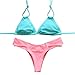 Sherry007 Women's 2 Piece Halter Strap Brazilian Bottom Bikini Set Swimsuits,Small,Bright Blue