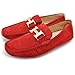 Fulinken Mens Leather Slip-on Casual Buckle Loafer Driving Mens Car Shoes Moc Shoes