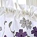 DriftAway Isabella Faux Silk Embroidered Kitchen Swag Valance Embroidered Crafted Flower Single 60 Inch by 18 Inch Plus 1.5 Inch Header Ivory Purple