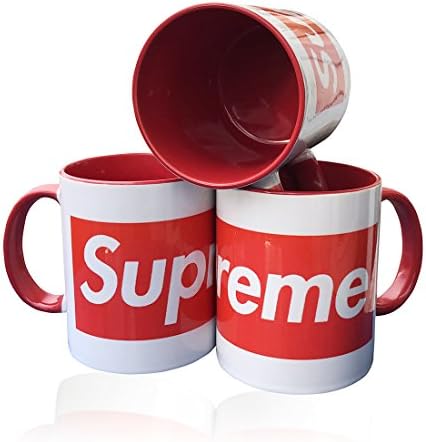 KIKO LTD Collectable Ceramic Coffee Mug - White &amp; Red Gloss - 11 oz - Cool Gift Idea Supreme