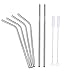 Stainless Steel Straws, BYNNIX Reusable Metal Drinking Straws for 20 oz~30 oz Yeti Tumbler Rambler Cups, Free Cleaning Brush Included, BPA Free (4 Bend + 2 Straight)