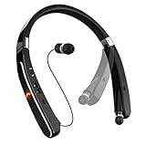 Neckband Bluetooth Headset, Pandawill [30 Hours Playtime] Wireless Bluetooth Headphones compatible for XS/X/8/7 Plus Samsung Galaxy S8 Note 8 Other Bluetooth Enabled Devices (Black)