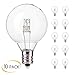 10-Pack LED G40 Replacement Bulbs, E12 Screw Base LED Globe Light Bulbs for Patio String Lights, Equivalent to 5-Watt Clear Light Bulbs