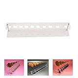 Yoyorule 10 PCS Brush Storange Place Organizer Clear Acrylic 10 Lattices Cosmetic Shelf