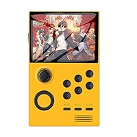 Lumumi Retro Handheld Games Console Video Game 3.5 Inch Screen HDMI Output Support WiFi (Yellow)