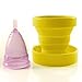 Menstrual Cup Sterilizer Cleaner, LUCKY CLOVER Collapsible Silicone Cup Foldable Sterilizing Cup for Menstrual Cups and Storing Your Diva Cup - Foldable for Travel(Yellow)