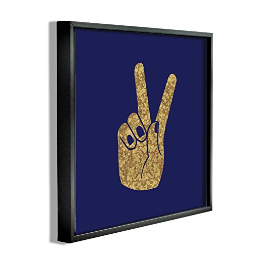 Stupell Home Décor Peace Hand Gold Framed Giclee Texturized Art, 12 x 1.5 x 12,…