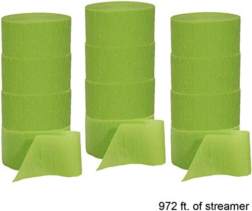 Crepe Paper Party Streamer Decorations 12-81 Foot Rolls for Party Wedding Shower DIY (Lime Green)