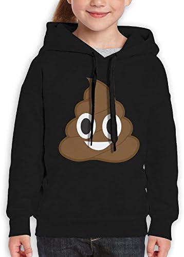Vintopia Teen Boys Piles Of Poop Emoji Fashion Hiking Black Hoodie L