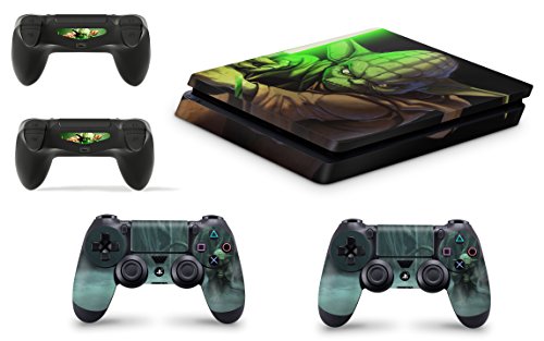 giZmoZ n gadgetZ PS4 Slim Console Yoda from Starwars Skin Decal Vinal Sticker + 2 Controller Skins Set - Thumbnail 5