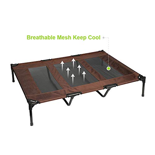 Niubya 48 Inches XLarge Elevated Dog Cot with Canopy, Durable 1680D