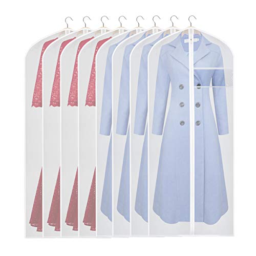 KEEGH Hanging Garment Bag Suit Long Dress Protector Bags for Clothing Closet Storage Full Zipper (Set of 8) PEVA Moth-Proof Lightweight Breathable Clothes Dust Cover 60 inches - Thumbnail 7