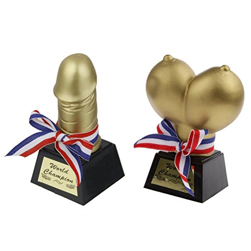 Toyvian 1 Pair Boobs Willy Trophy Prize World Champion Hen Party Game Funny Accessory for stag Party Hen Night Girls Out