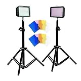 Julius Studio 160 LED Camera Light Kit, Including Ultra High Power 160 LED Video Light Panel Digital Camera DSLR Camcorder LED Video Light, 28" Tall Photography Mini Light Stand, JGG2287