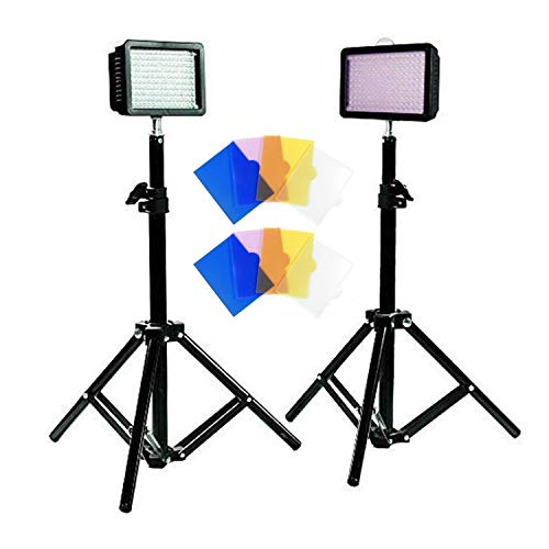 Julius Studio 160 LED Camera Light Kit, Including Ultra High Power 160 LED Video Light Panel Digital Camera DSLR Camcorder LED Video Light, 28" Tall Photography Mini Light Stand, JGG2287