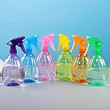 E-accexpert 6 Pcs Spray Bottles 17 oz / 500ml Empty Colorful Adjustable Nozzle Plant Mister Spray Bottles Essential Oils Trav