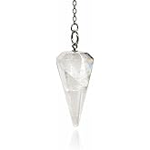 Polar Jade Natural Crystal Pendulum with Chain &amp; Pouch | Natural gemstone pendulum with chain and pouch for dowsing, divination and spiritual practice.