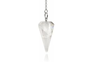 Pendulum Made of Natural Gemstone Crystals for Dowsing Divination Chakra Reiki. Pointed with Chain and Jewelry Pouch