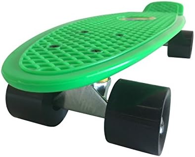 Retro Skateboard Cruiser EE Skateboard Complete Deck 22/27 Mini Plastic (Green/Black, 22")