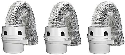 Dundas Jafine TDIDVKZW ProFlex Indoor Dryer Vent Kit with 4-Inch by 5-Foot ProFlex Duct (3-Pack)