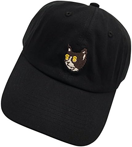 XYH Golf Cat Dad hats Baseball Cap Embroidered Adjustable Snapback Cotton Unisex Black