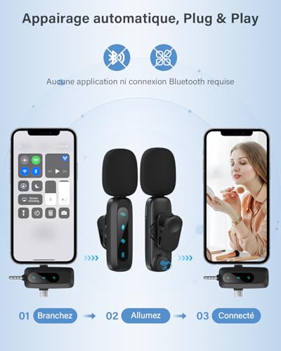 WARM BOX Micro Tie Compatible with iPhone/Android/PC, Plug & Play | Noise Reduction,30M Range,Micro Telephone For TikTok & Vlogs & YouTube