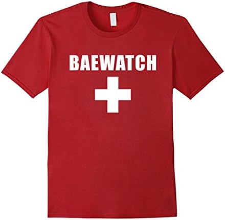 Mens Lifeguard Bae Watch Baewatch Red White Official Swim Shirt Small Cranberry