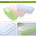 Honla Small Clear Plastic Fridge and Freezer Storage Organizer Bins-Set of 3-Mini Multi-Colored See Through Tray Holder for Kitchen Cabinet,Pantry&Refrigerator Organization-Pink,Lime Green,Light Blue