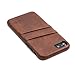 Dockem Wallet Card Case for iPhone SE 3 (2022), iPhone SE 2020, iPhone 8/7: Smooth Premium Synthetic Leather with 2 Card Holder Slots [Exec Brown]