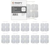 reserv 40 pack of 2" x 2" Premium Re-Usable Self Adhesive Electrode Pads for TENS/EMS Unit, Fabric Backed Pads with Premium Gel (White Cloth and Latex Free) (1 Pack (40 electrodes))